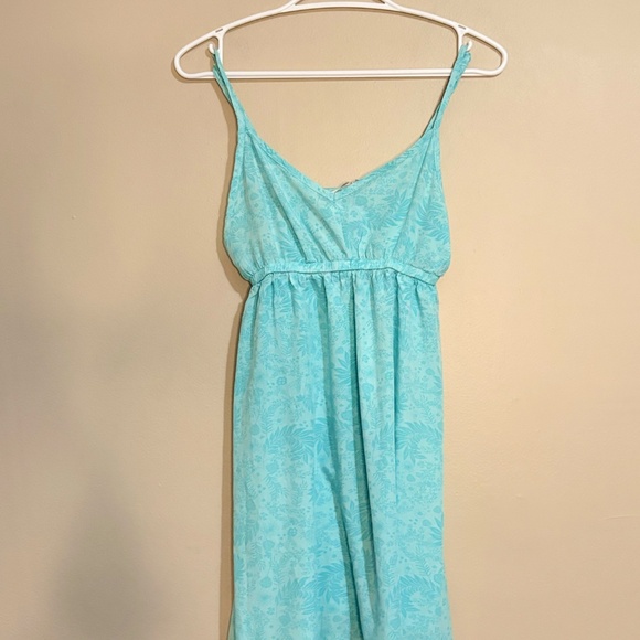 3/$10⚡️La Vie En Rose Floral Aqua Print Spaghetti Strap Nighty Slip Chamise - Picture 2 of 11